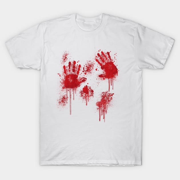 Blood Spatter Handprints Horror Costume T-Shirt by Ebnerprints